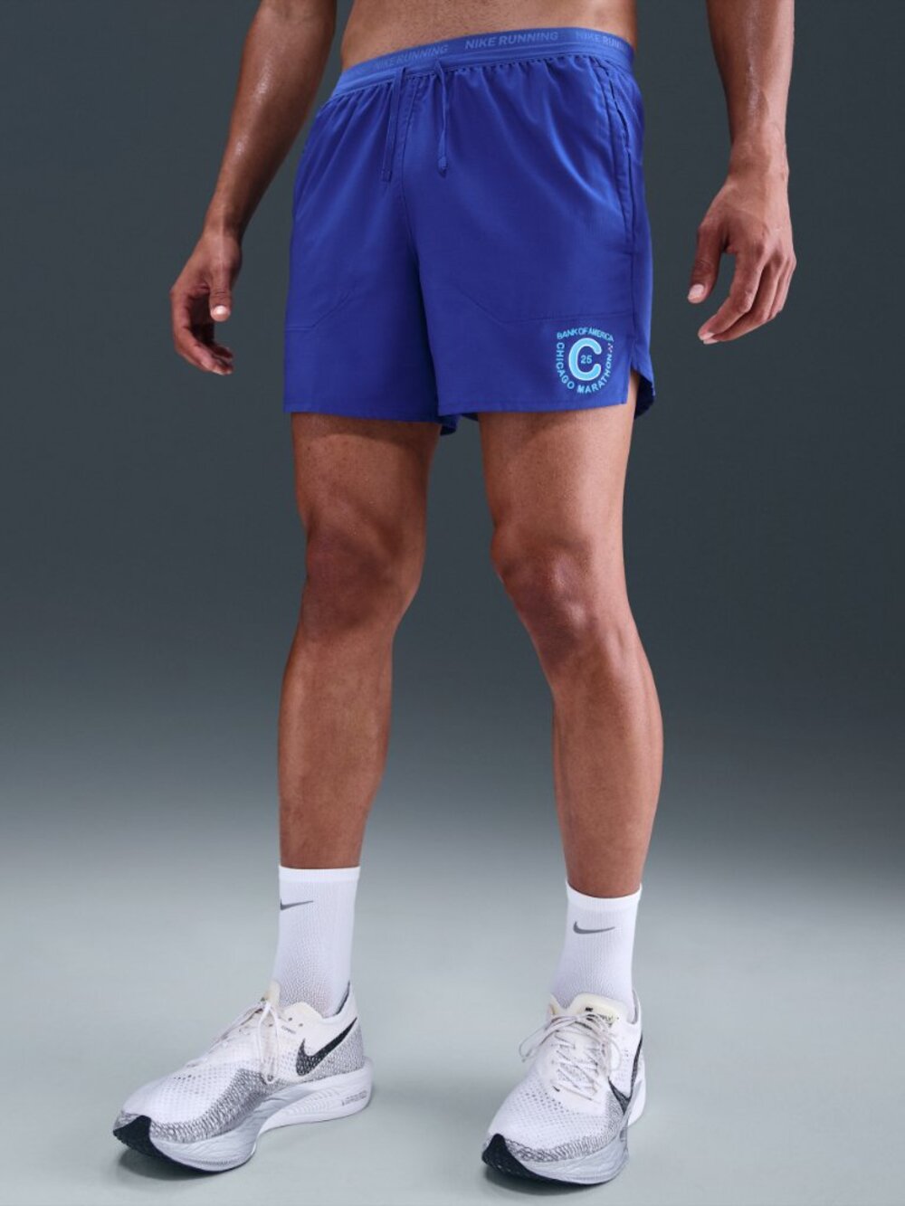 Nike Stride Dri-FIT 5" Brief Lined Running Shorts Chicago Marathon 2025 Blue